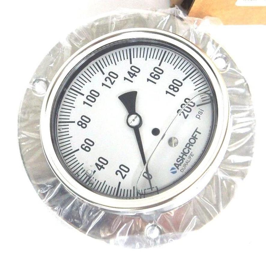 Used NIB ASHCROFT 35-1009-SWL-02B-200#-XFF GLYCERIN PRESSURE GAUGE 0-200PSI 3 1/2"