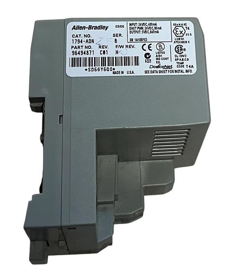 Used ALLEN BRADLEY 1794-ADN /B Flex I/O DeviceNet ADAPTER MODULE 24VDC 96494871 USNP