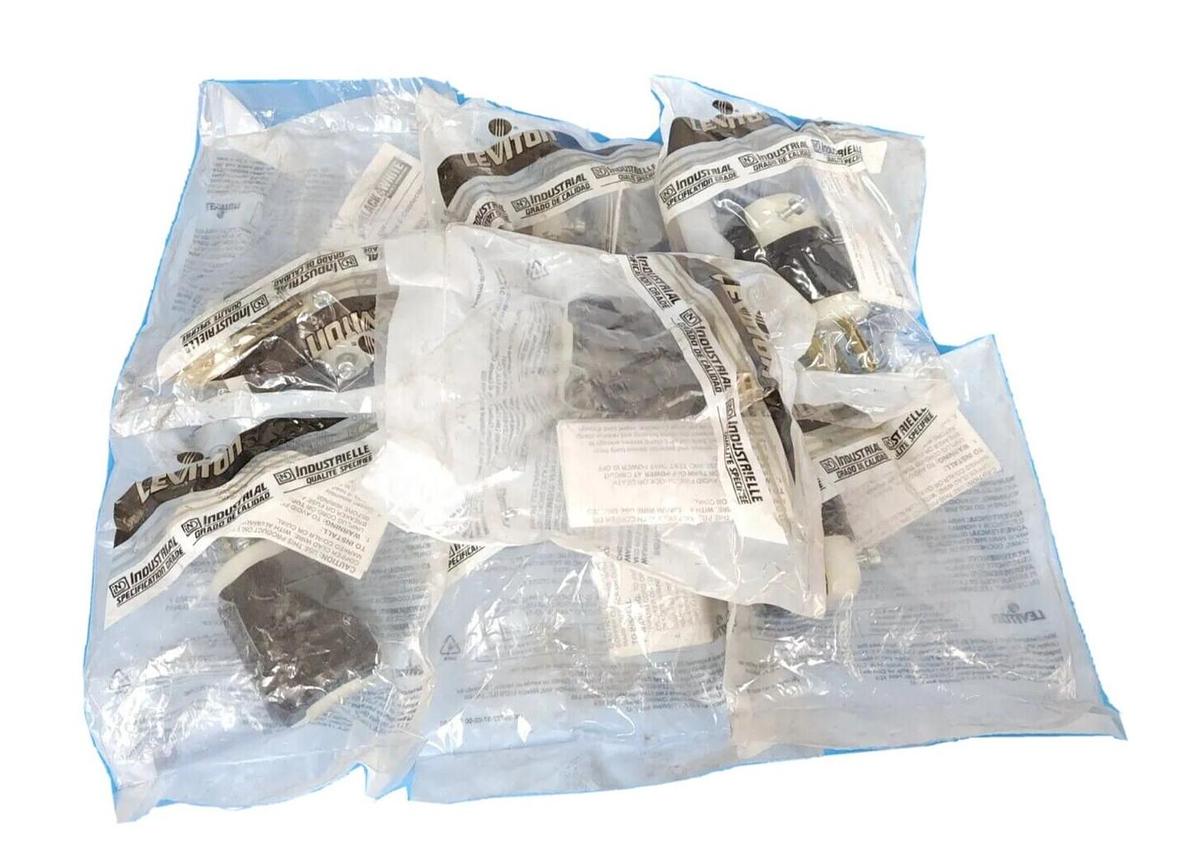 Used LOT OF 7 NEW LEVITON 5C375 PLUGS 20AMP 250VAC 2POLE 3WIRE NEMA 6-20P
