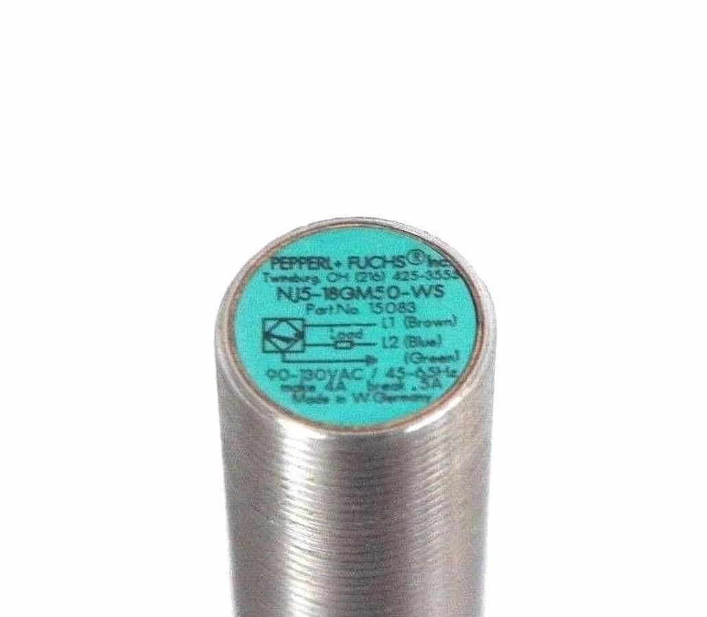 Used NIB PEPPERL + FUCHS NJ5-18GM50-WS PROXIMITY SWITCH NJ518GM50WS, 15083