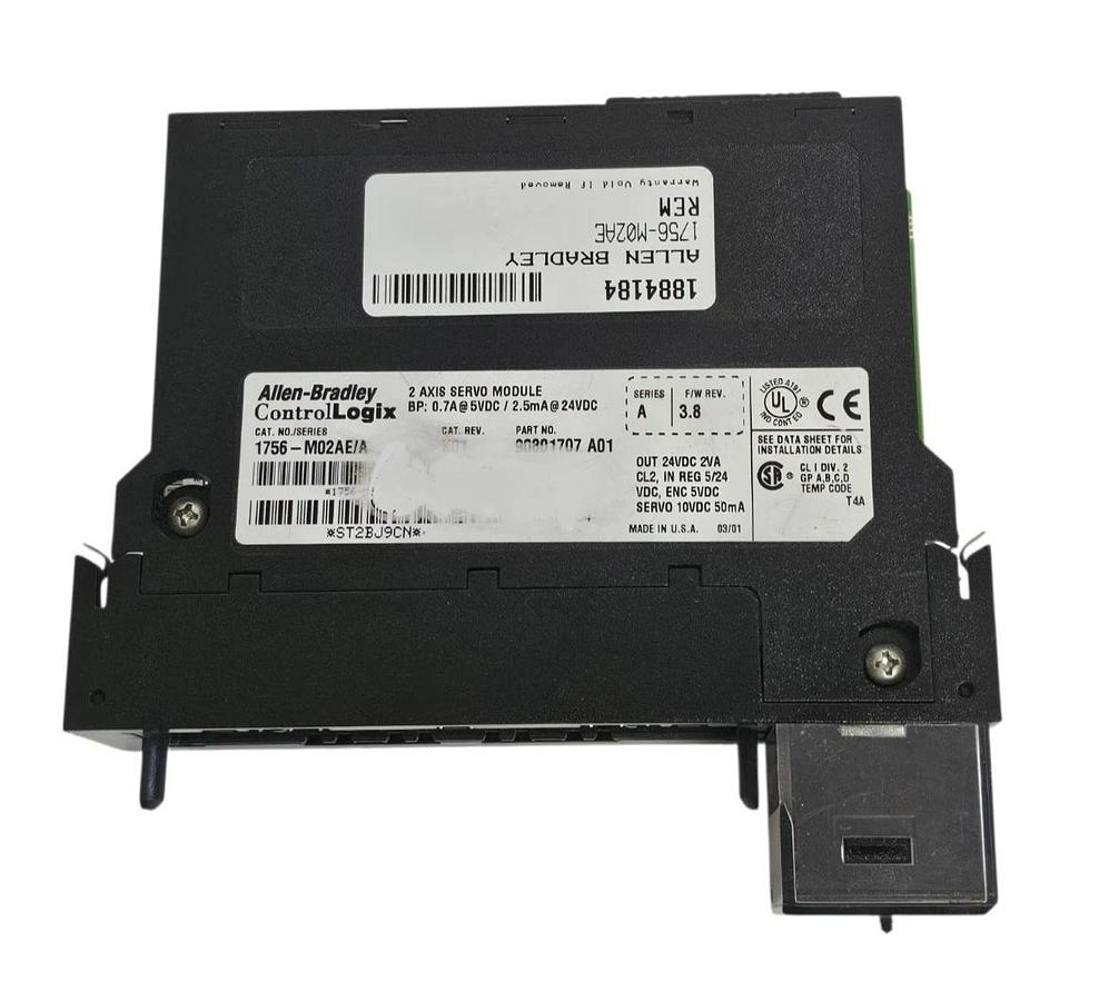 Used ALLEN BRADLEY 1756-M02AE/A 2 AXIS SERVO MODULE SER. A F/W REV. 3.8 1756-M02AE 612598172399