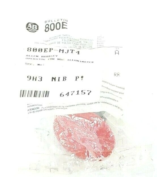 NEW ALLEN BRADLEY 800EP-MJT4 MUSHROOM PUSH-PULL BUTTON SER. A RED