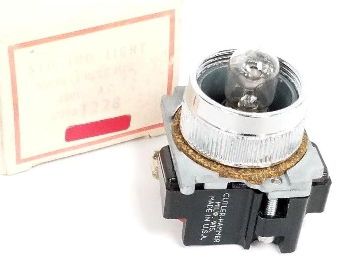 Used NIB CUTLER HAMMER 10250T228 INDICATOR LIGHT 440-480V NEON 1 HOLE MTG.