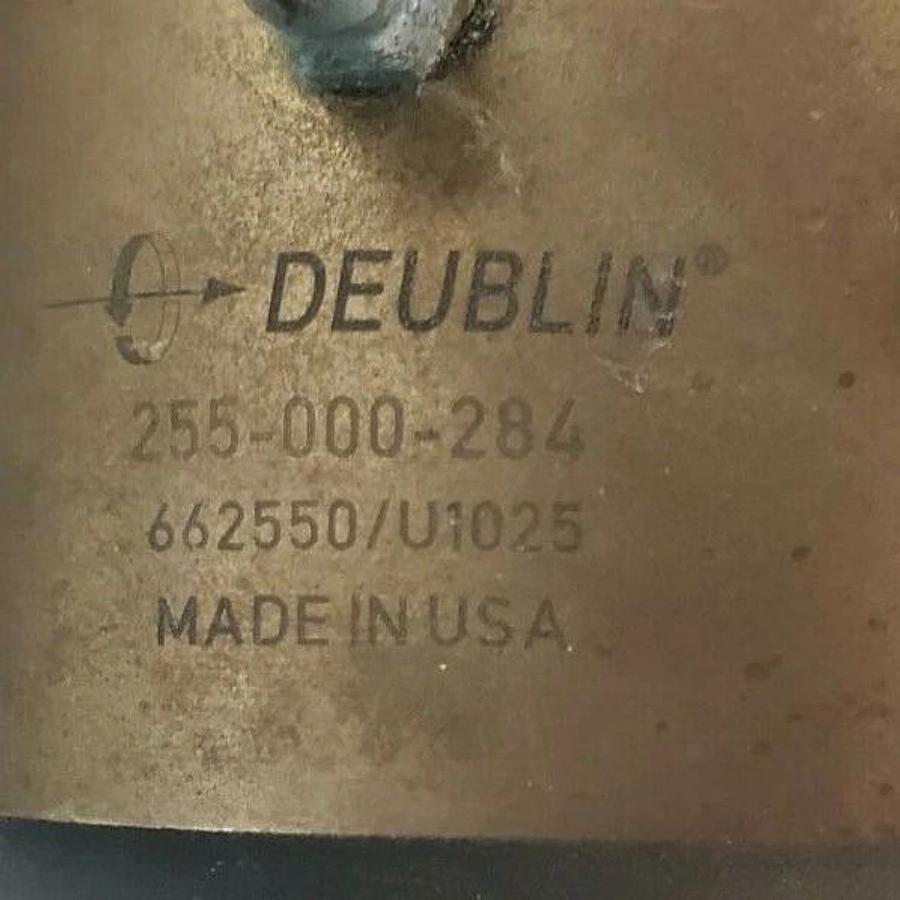 Used DEUBLIN 255-000-284 ROTARY UNION JOINT W/ ~4FT METAL EXHAUST HOSE 255000284