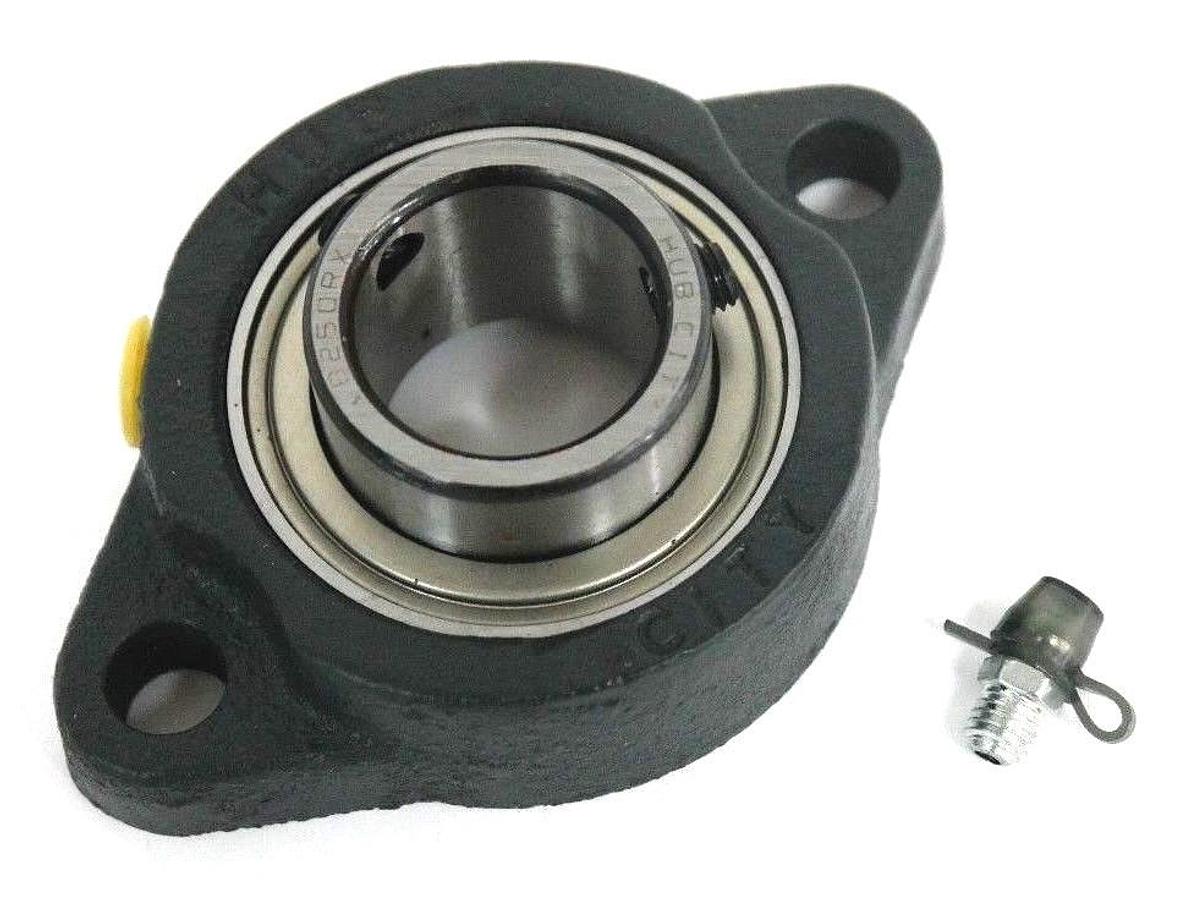 Used LOT OF 4 NEW HUB CITY B250RX1 FLANGE BEARINGS 1", SET SCREW, 2-BOLT, 1320111309