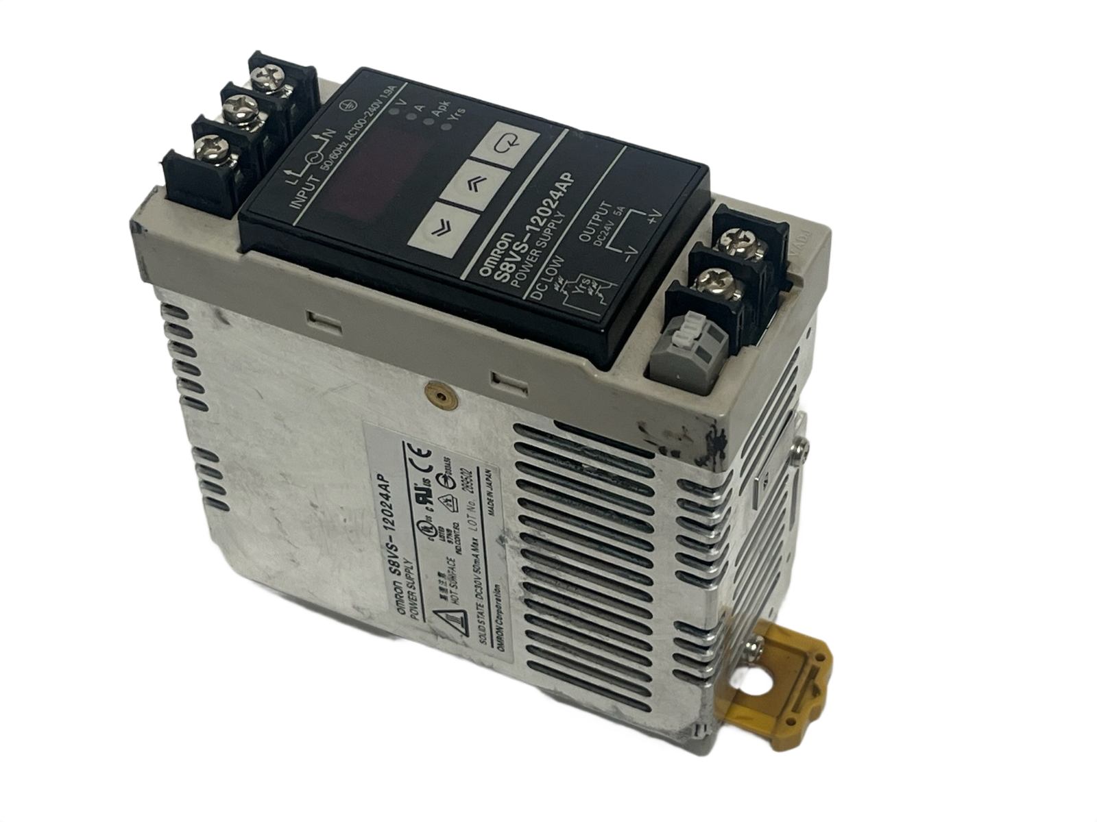 Used Omron S8VS-12024AP Power Supply 24VDC 5A 120W DIN Rail Mount Monitor Display
