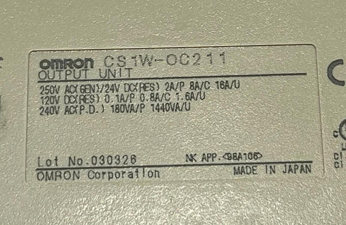 Used Omron CS1W-OC211 Sysmac CS1 Series Relay Output Unit - 16 Point - 250VAC/24VDC