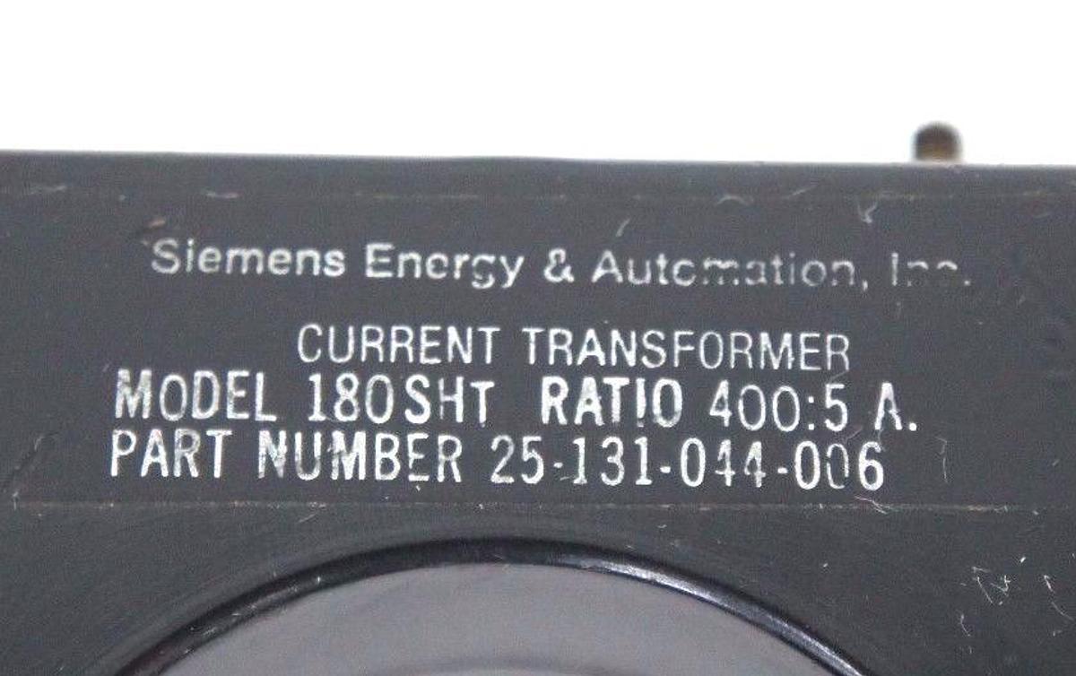 Used SIEMENS 25-131-044-006 TRANSFORMER MODEL: 180SHT 400:5A 180 SHT-401 - LOT OF 3