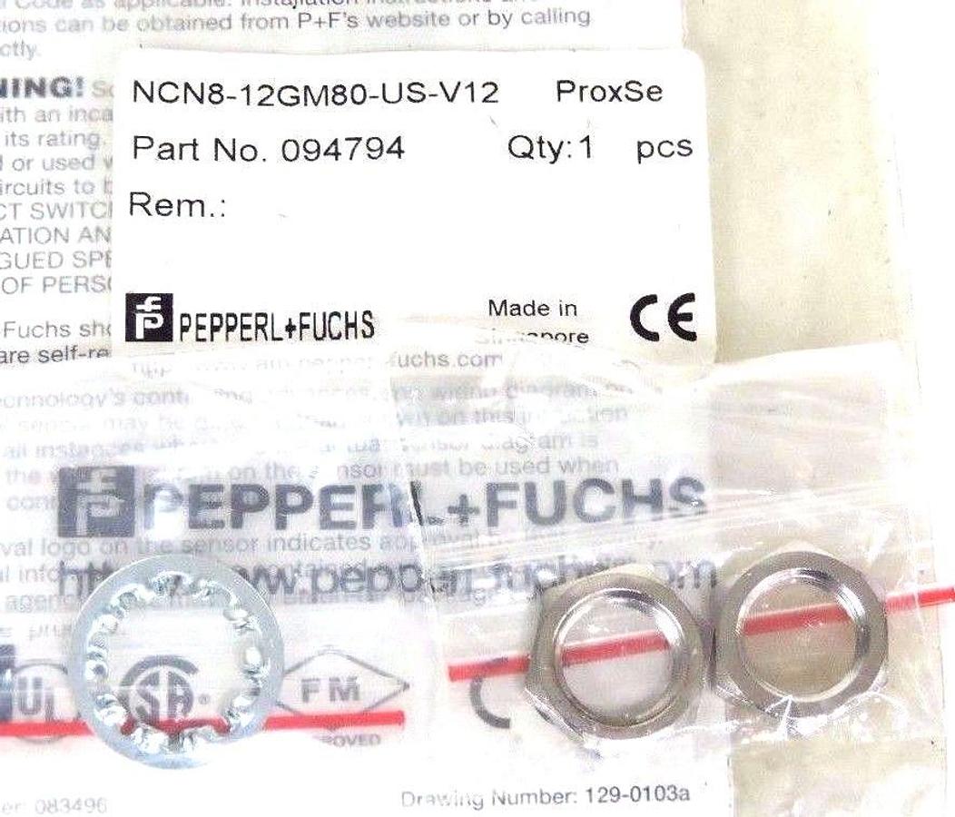 Used NIB PEPPERL+FUCHS NCN8-12GM80-US-V12 PROXIMITY SWITCH 094794, NCN812GM80USV12