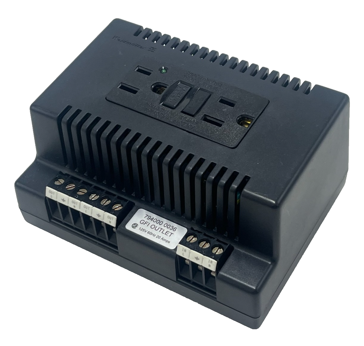 Used Weidmuller 794000-0036 GFI Outlet 20A 125V 60Hz LLP Terminals 7940000036