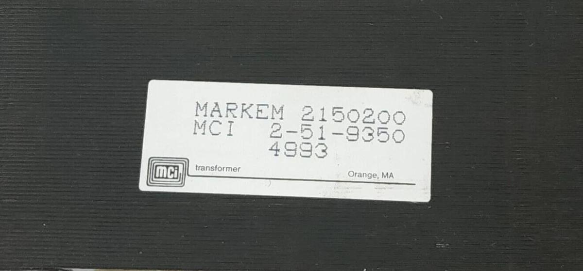 Used MARKEM 2150200 CONTROL TRANSFORMER MCI 2-51-9350