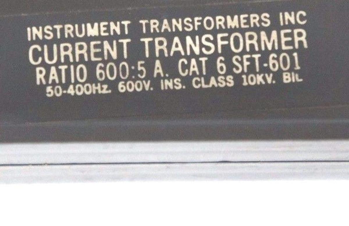 Used INSTRUMENT TRANSFORMERS INC 6SFT601 CUTLER HAMMER 42-3073-8 RATIO 600:5