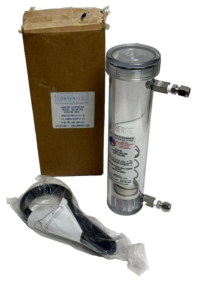 Used Drierite L68-NP-303 Gas Drying Unit Apex Acid Scrubber W/ Plastic Wrench