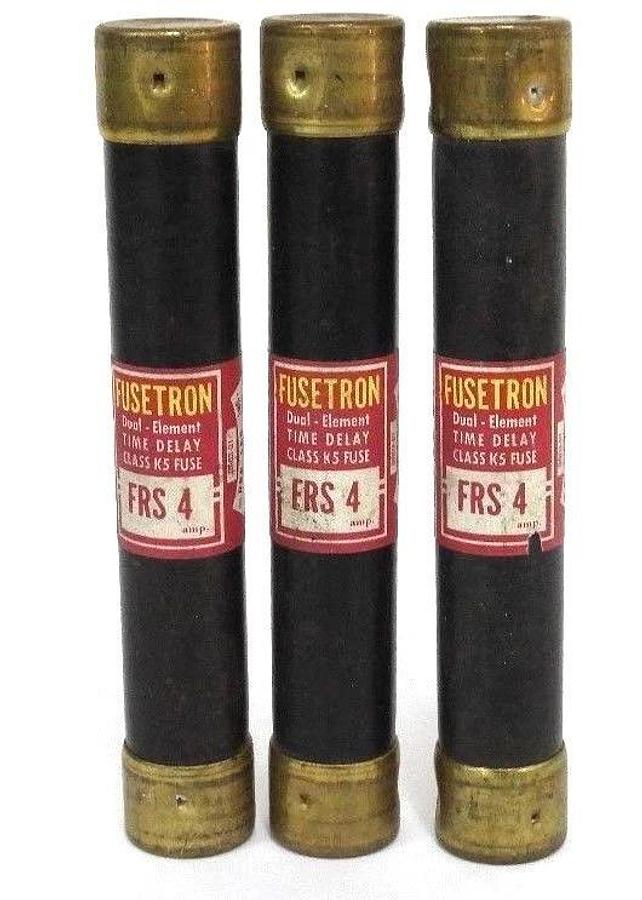Used LOT OF 3 COOPER BUSSMANN FRS4 CLASS K5 FUSES FRS-4