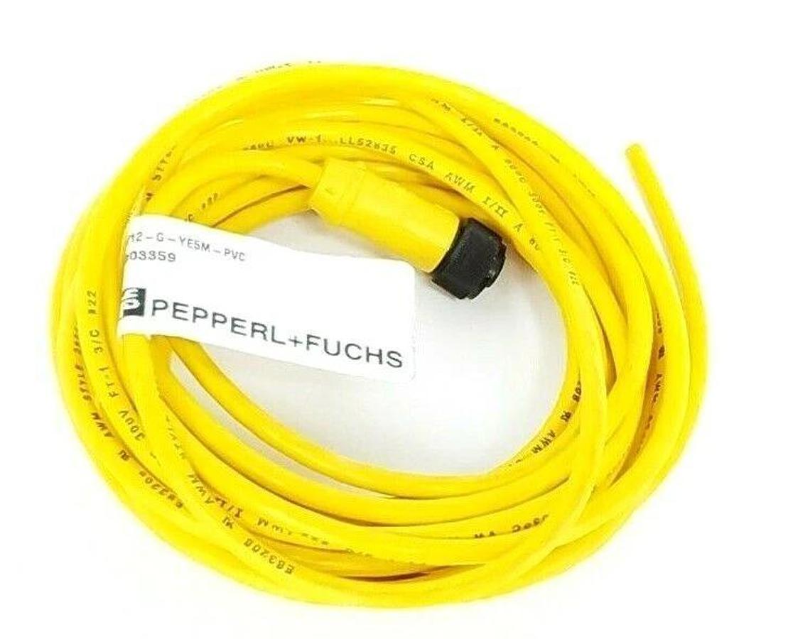 NEW PEPPERL+FUCHS V12-G-YE5M-PVC CORDSET 5M, 903559, SUPERSEDES 703000D02F120