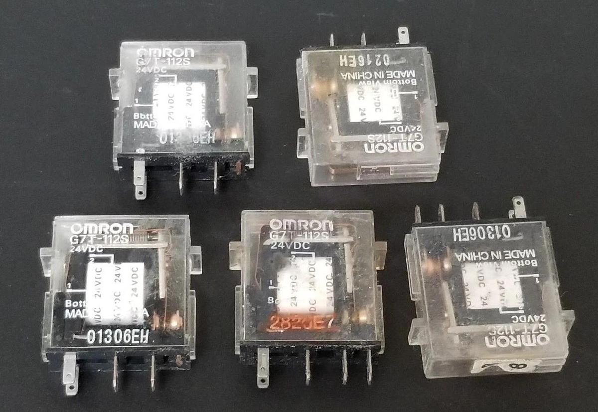 Used LOT OF 5 OMRON G7T-112S 24VDC RELAYS G7T112SDC24