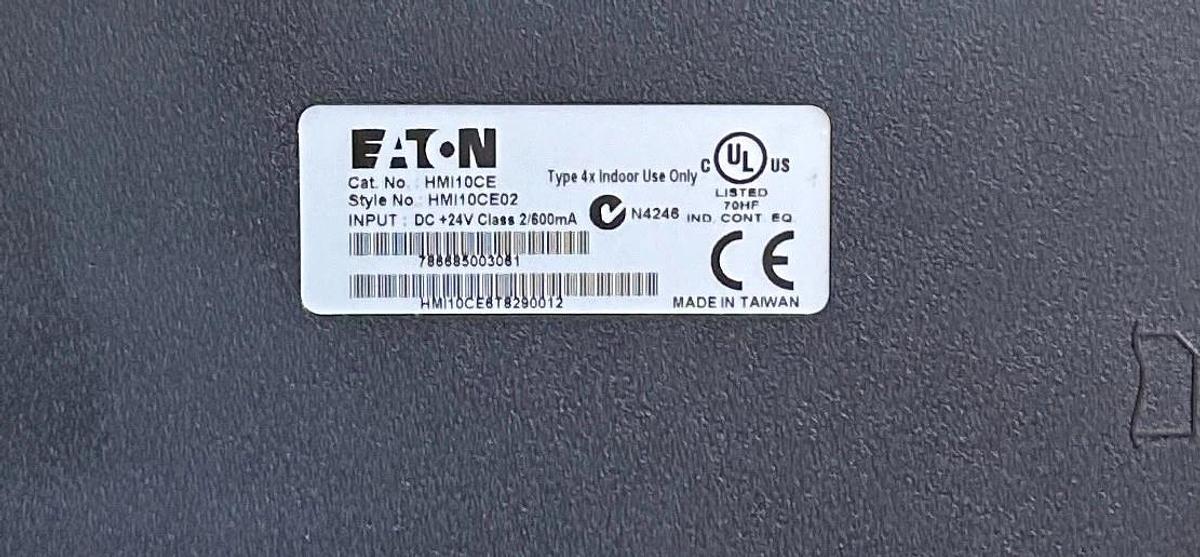 Used EATON HMI10CE / HMI10CE02 OPERATOR INTERFACE HMI SERIES 24VDC Enet COLOR / TOUCH