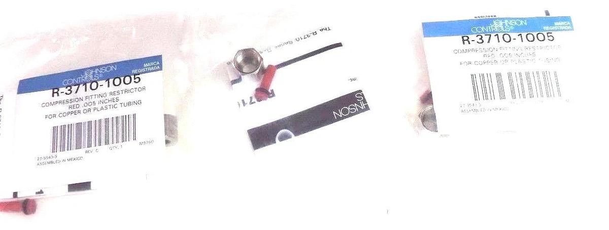 Used LOT OF 3 NEW JOHNSON CONTROLS R-3710-1005 COMPRESSION FITTING RESTRICTORS