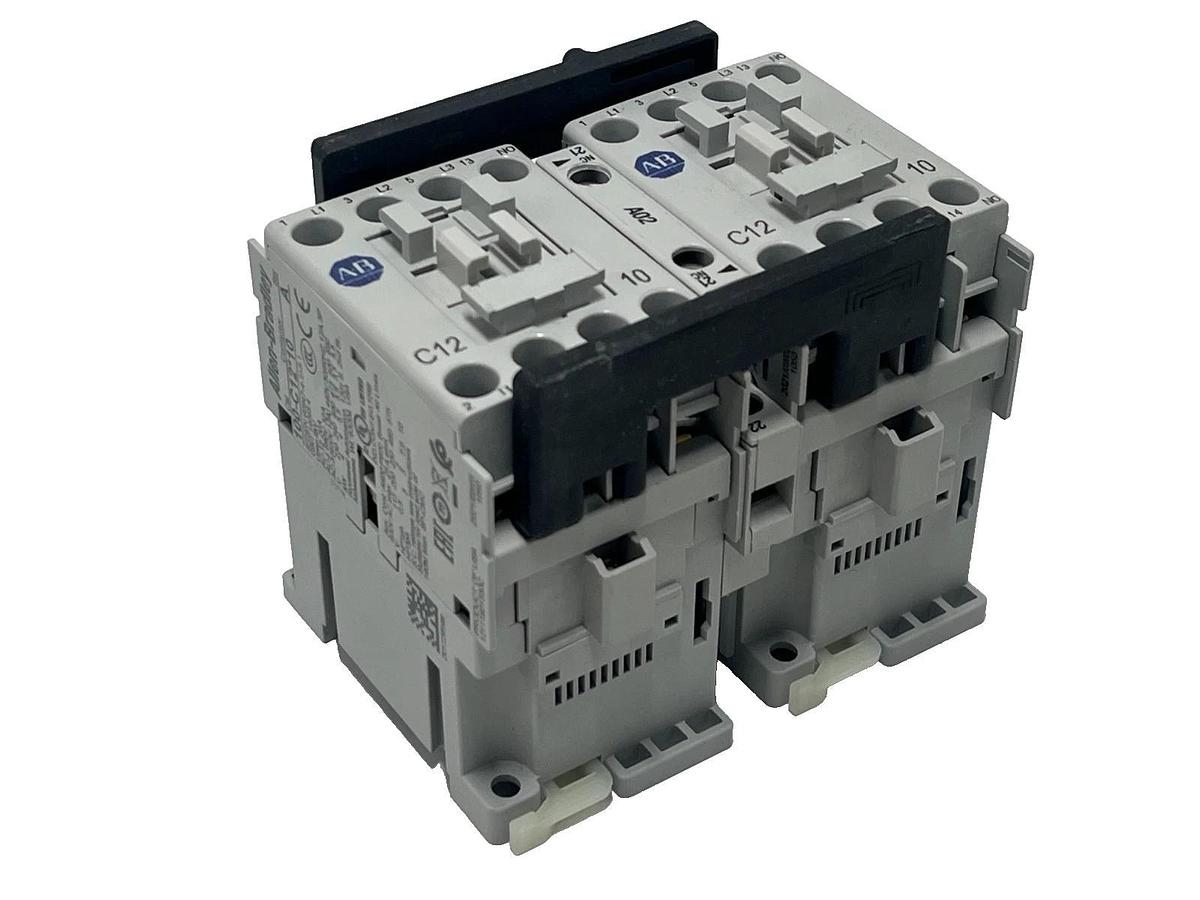 Allen-Bradley 104-C12D22 Ser B IEC Reversing Contactor 12A 110/120V AC Coil NSMP