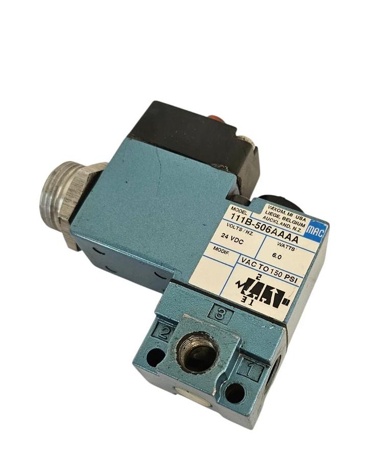 Used MAC 111B-506AAAA SOLENOID VALVE 100 SER. 3WAY 1/8" NPTF 24VDC 6W, 111B506AAAA