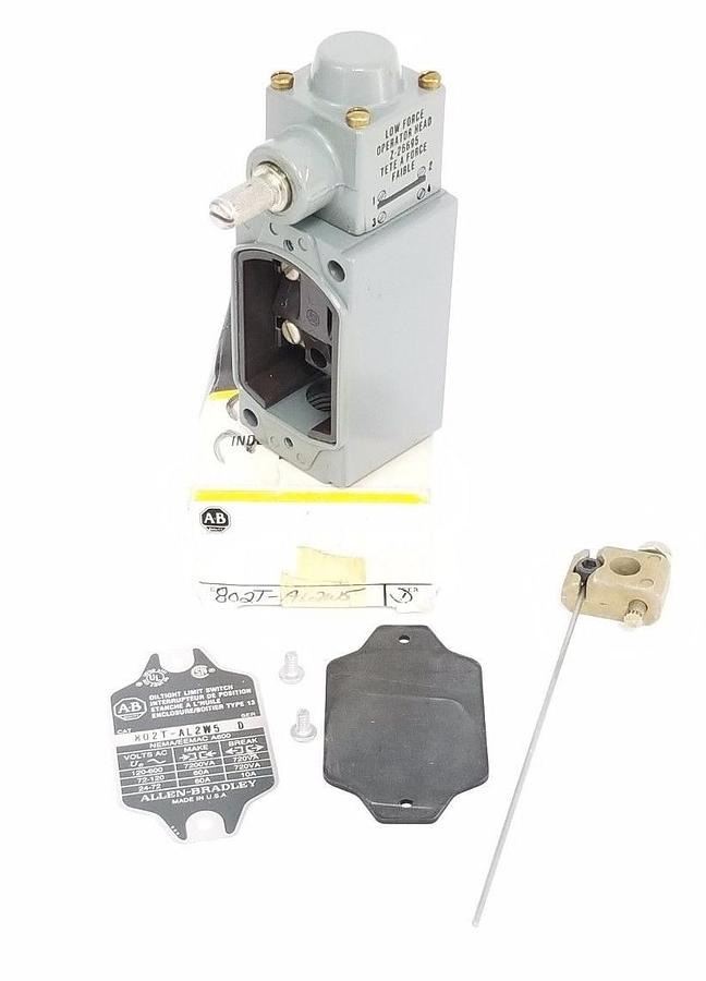 Used NIB ALLEN BRADLEY 802T-AL2W5 LIMIT SWITCH SER. D, 600VAC, 802TAL2W5