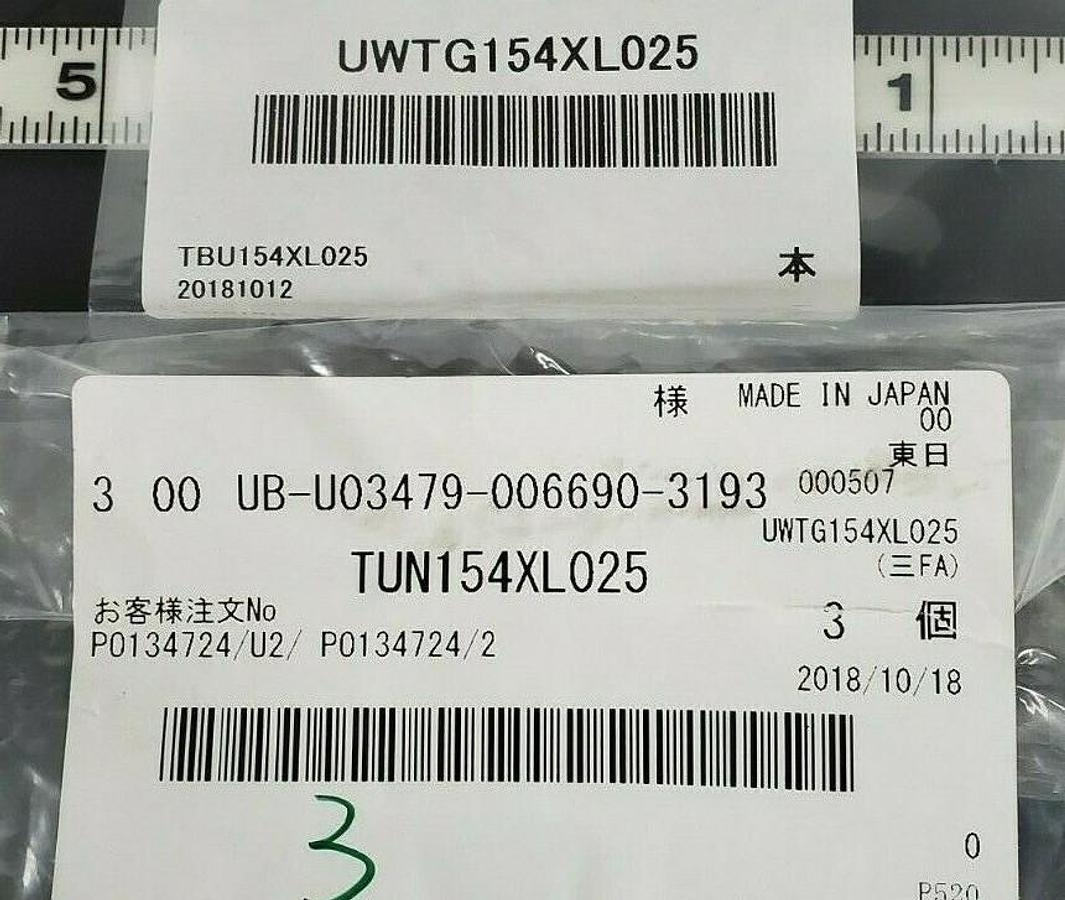 LOT OF 3 NEW MISUMI TUN154XL025 TIMING BELTS