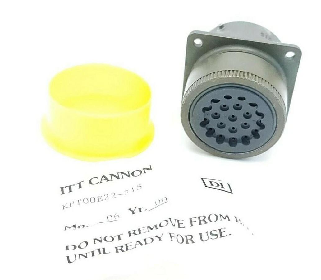 Used NEW ITT CANNON KPT00E22-21S CIRCULAR CONNECTOR RECEPTACLE 21 POSITON
