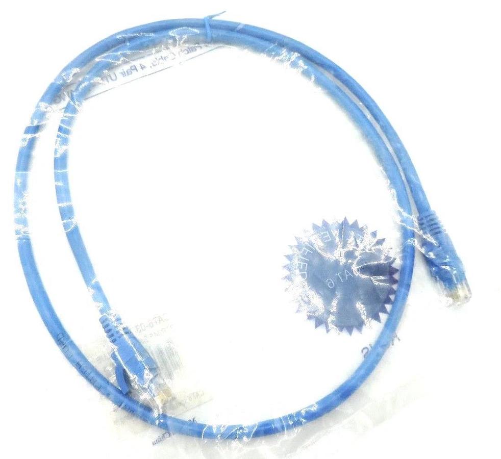 Used LOT OF 6 NEW CAT6-03-BLB 3' RJ45 SNG MLD BLUE CABLES