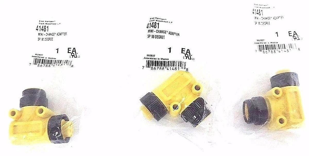 Used LOT OF 3 NIB BRAD HARRISON WOODHEAD 41481 MINI CHANGE ADAPTER 5P 90 DEGREE