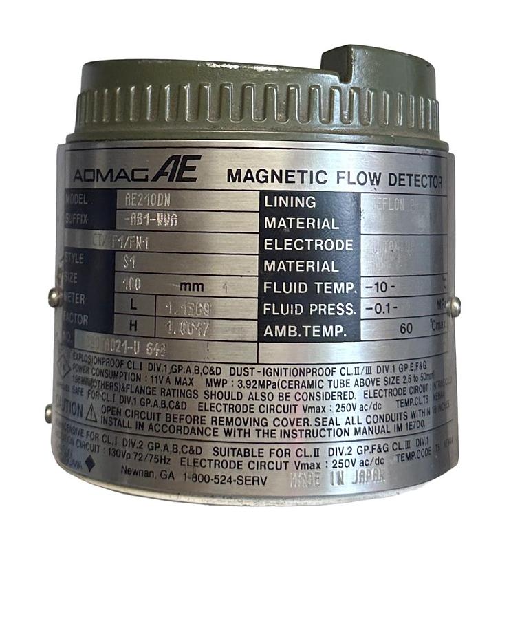 Used YOKOGAWA ADMAG AE AE210DN-AB1-VVA/SCT/FF1/FN1 FLOW DETECTOR AE210DN 4'' NSNP