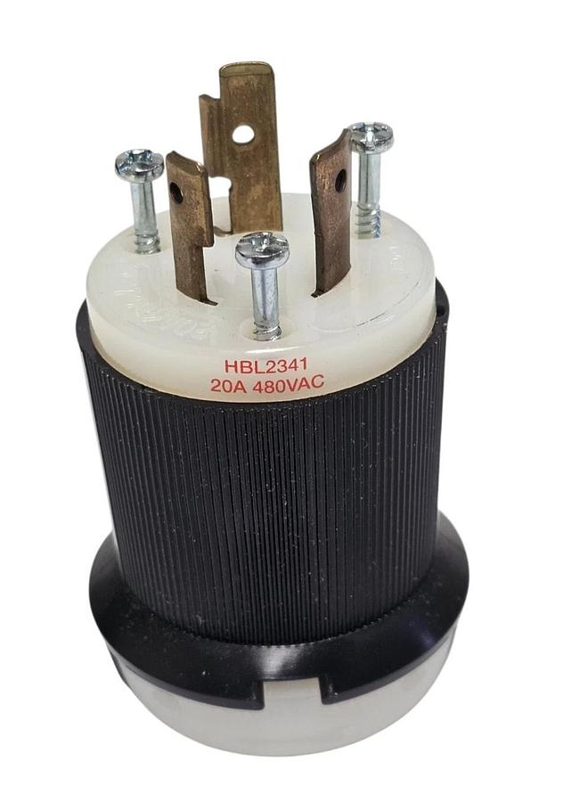 NIB HUBBELL HBL2341 TWIST LOCK PLUG 20A 480V 2-POLE 3-WIRE