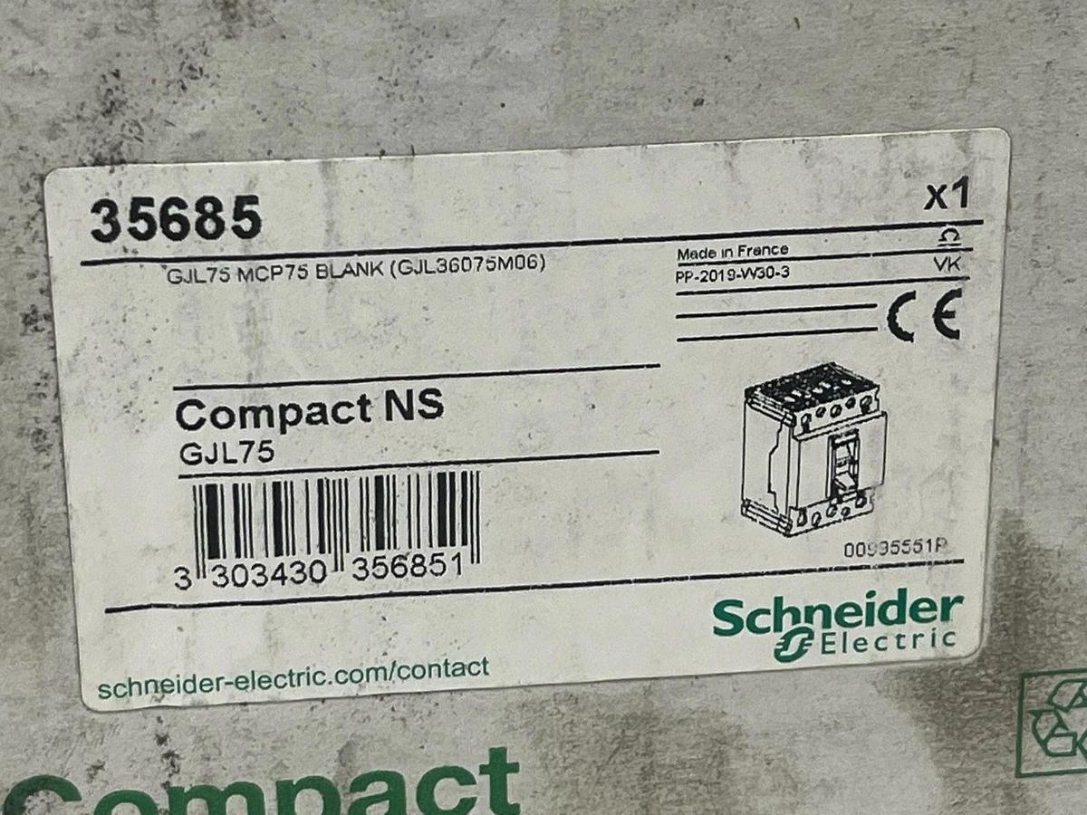 Square D GJL36075M06 Mag-Gard MCP 75A 600V 3P GJL75MCP75 Blank , NSMP
