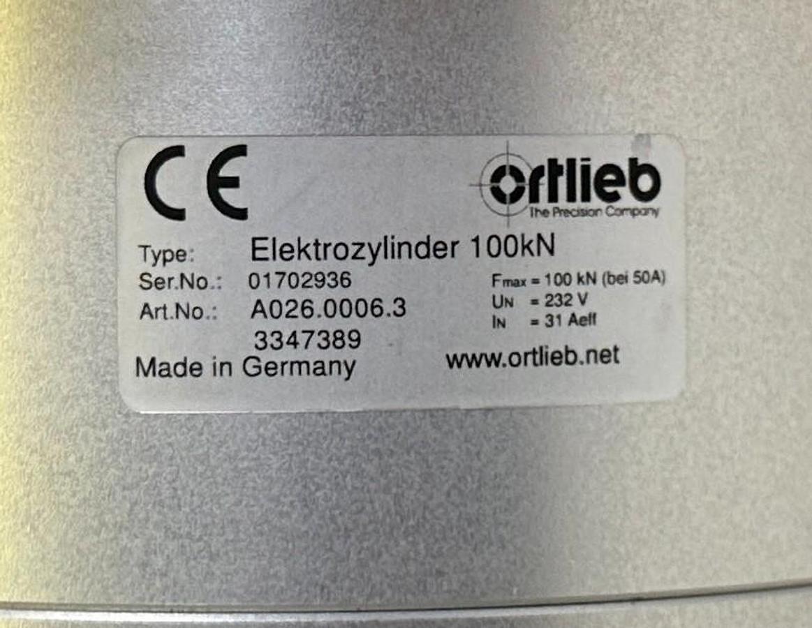 Used NEW ORTLIEB A026.006.3 / 3347389 ELEKTROZYLINDER 100kN (bei 50A) 232V 31 AEFF