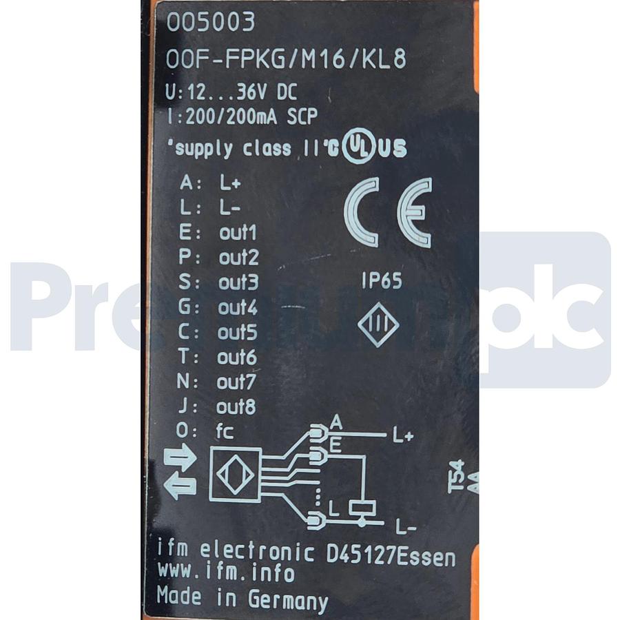 Used IFM Efector OOF-FPKG/M16/KL8 | OO5003 Fiber Optic Amplifier 8CH 12-36VDC NSNP