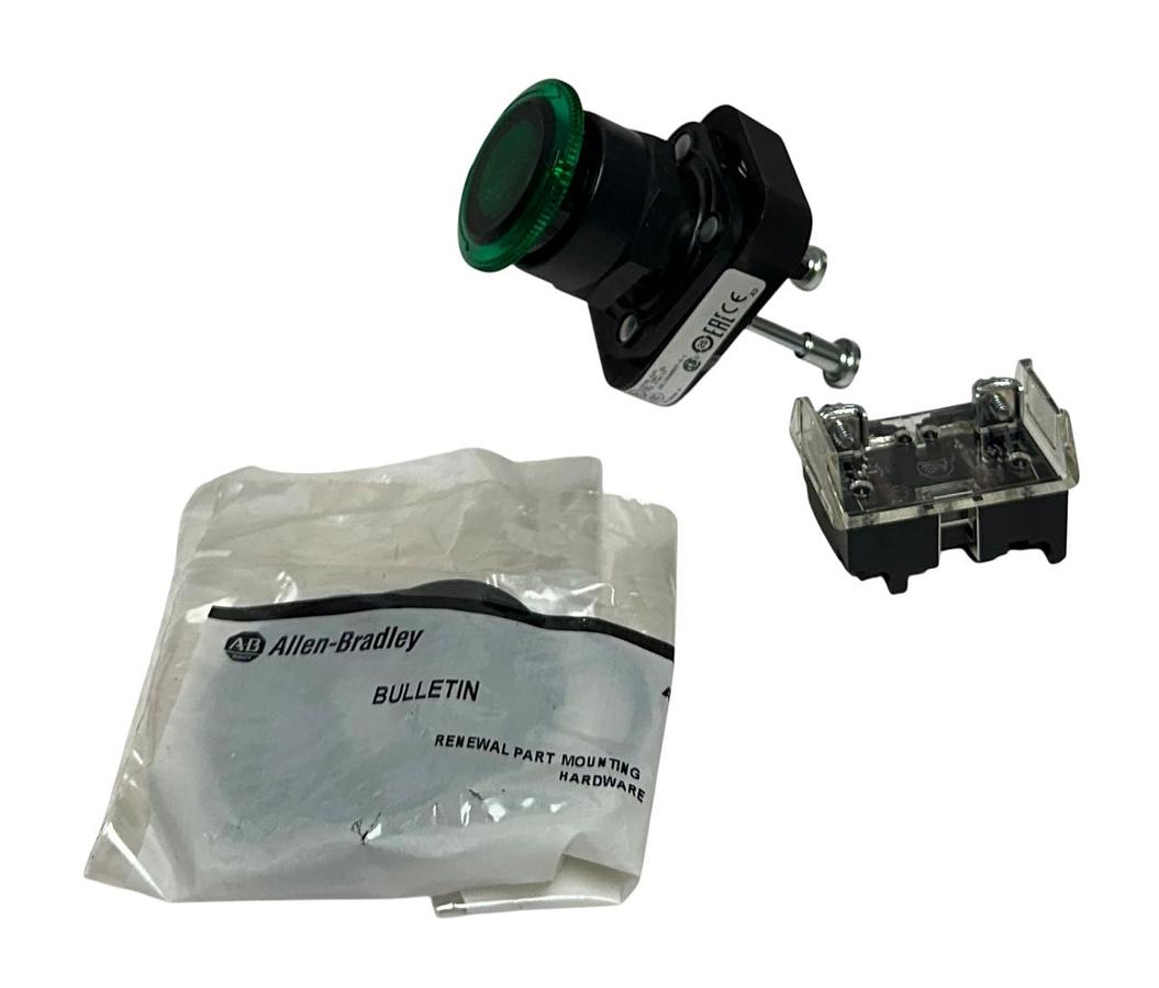 Used ALLEN BRADLEY 800H-FRXTQ20G /F ILLUMINATED PUSH-PULL DEVICE 30mm GREEN 240V NSMP
