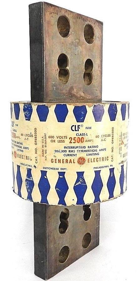 Used GENERAL ELECTRIC GF8B2500 CLASS-L CLF FUSE 2500 AMPS
