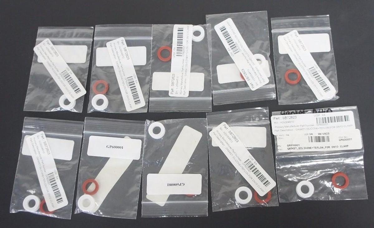 Used LOT OF 10 NEW GENERIC GP600001 SILICONE TEFLON GASKETS FOR DN10 CLAMP