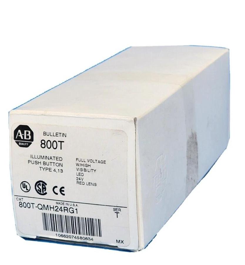Used NEW ALLEN BRADLEY 800T-QMH24RG1 /T ILLUMINATED PUSH BUTTON 24V RED 800TQMH24RG1