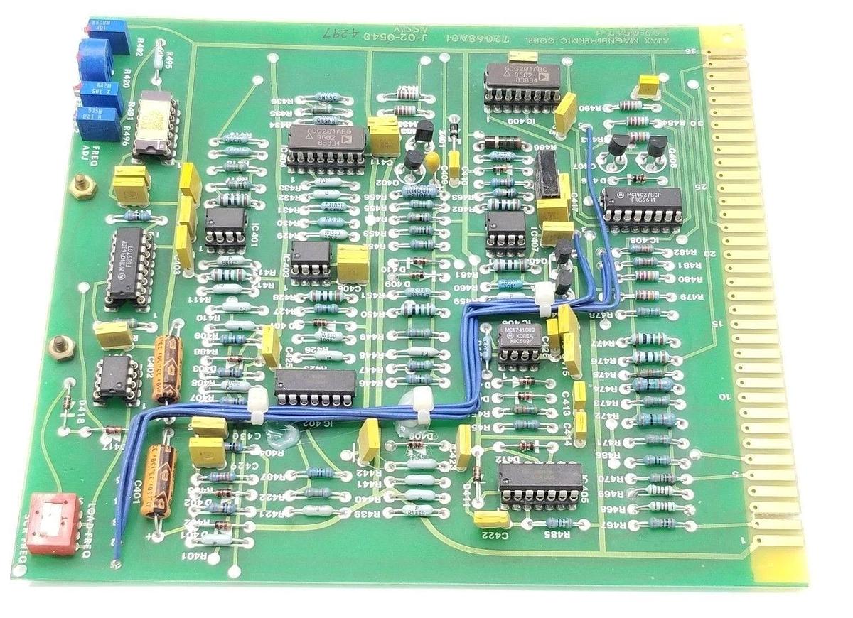 Used AJAX MAGNETHERMIC J-02-0547-1 PC BOARD SC72068A01, J-02-0546-1