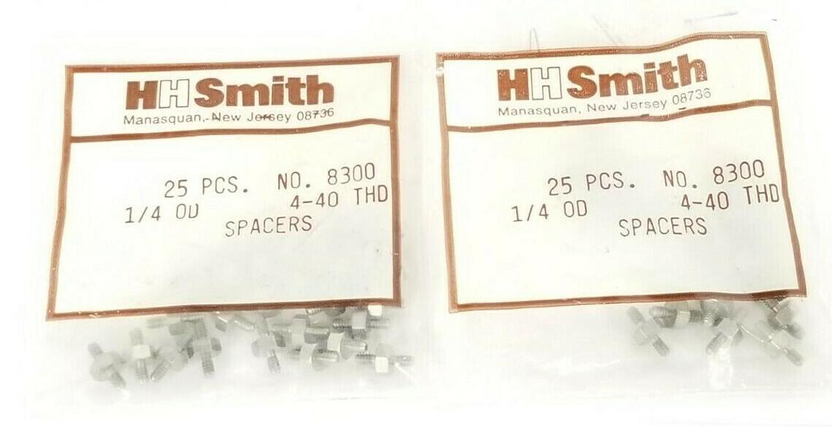 Used LOT OF 45 NEW HH SMITH NO. 8300 SPACERS 1/4 OD 4-40 THD