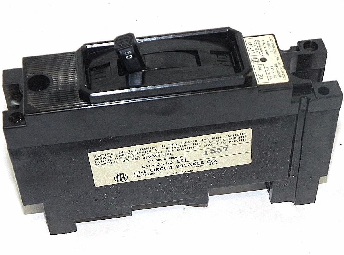 Used ITE ET-1557 CIRCUIT BREAKER 1 POLE UNIT AMP. 50