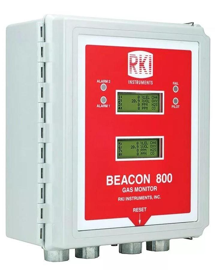 Used NEW RKI INSTRUMENTS BEACON 800 8-CHANNEL OXYGEN GAS MONITOR CONTROLLER
