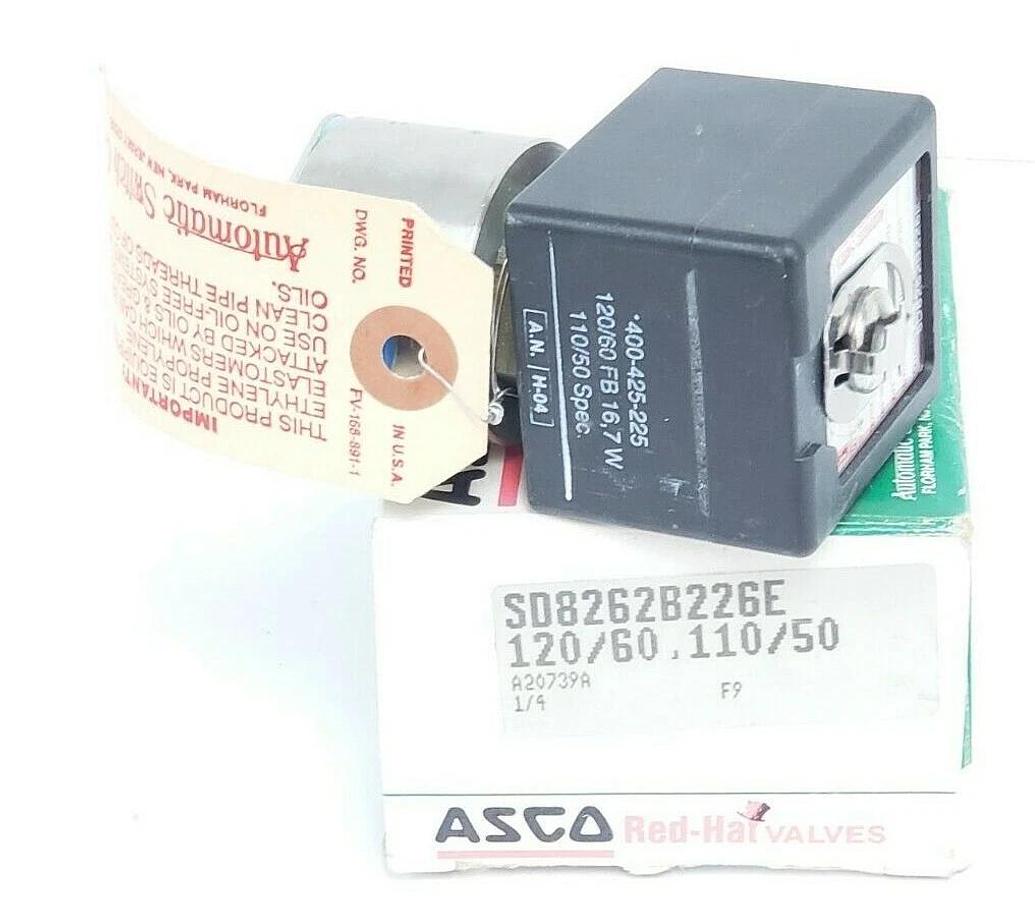NIB ASCO SD8262B226E SOLENOID VALVE PIPE: 1/4'' WATTS: 16.7