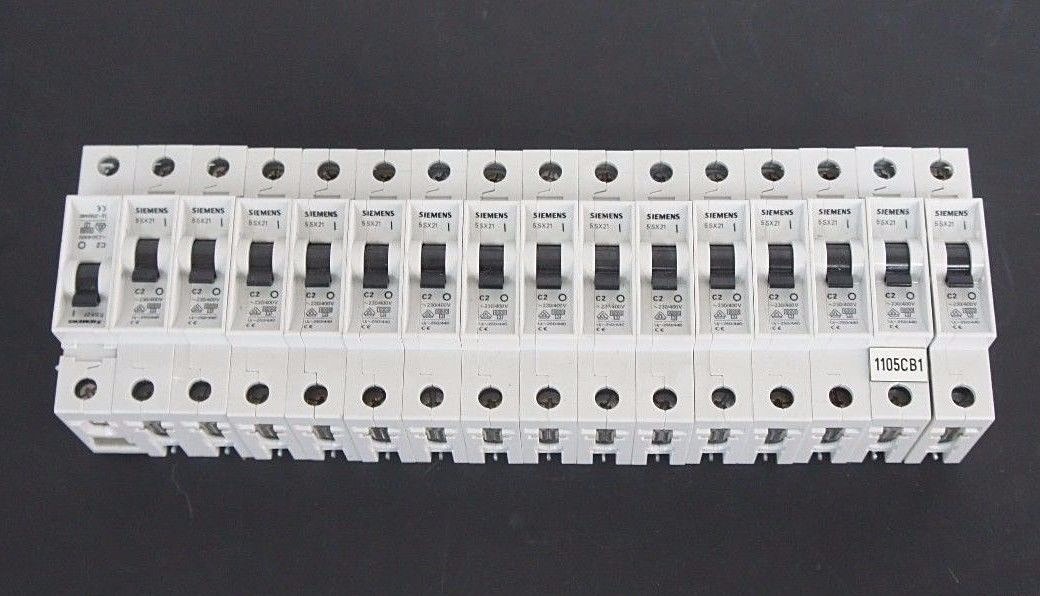 Used LOT OF 16 SIEMENS 5SX21C2 CIRCUIT BREAKERS 5SX21-C2, 230/400V
