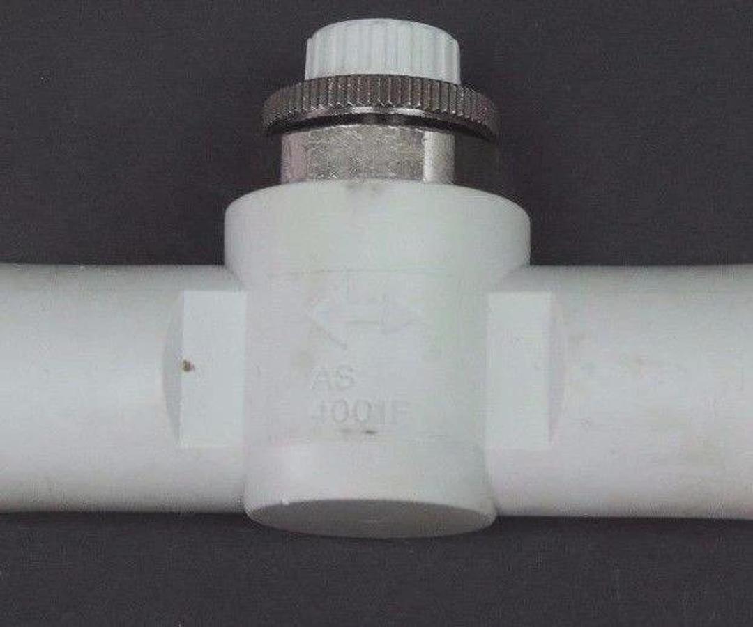 Used LOT OF 5 SMC AS4001F SPEED CONTROL VALVES 1/2"