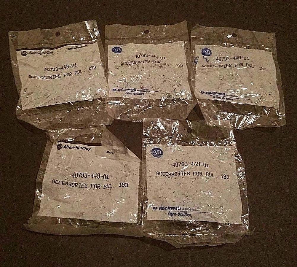 Used LOT OF 5 NEW ALLEN BRADLEY 40793-449-01 OVERLOAD RELAY ADAPTERS 4079344901