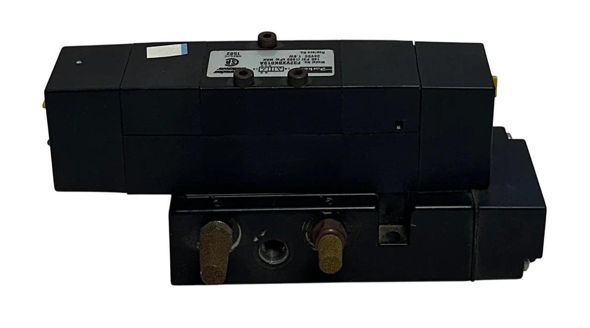 Used SCHRADER BELLOWS PARKER F32VXBK019A PNEUMATIC SOLENOID VALVE 24VDC 145PSI USNP