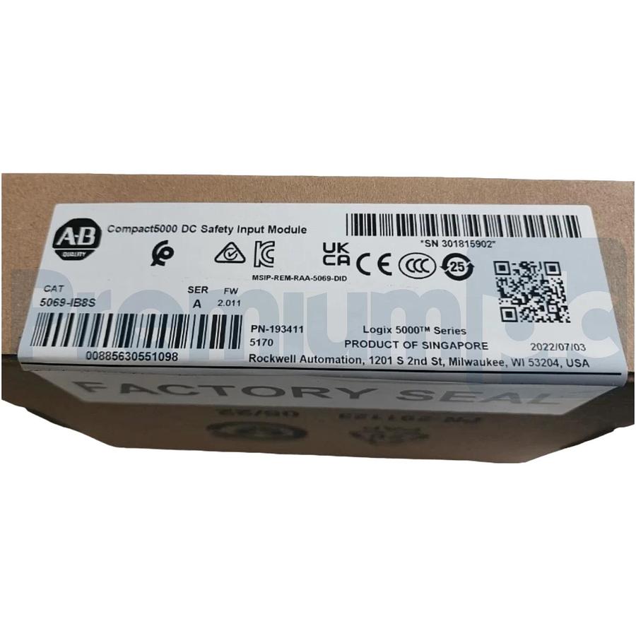 Used Allen Bradley 5069-IB8S /A Compact 5000 I/O DC Safety Input Module 8Pt 24V NSFS 885630551098