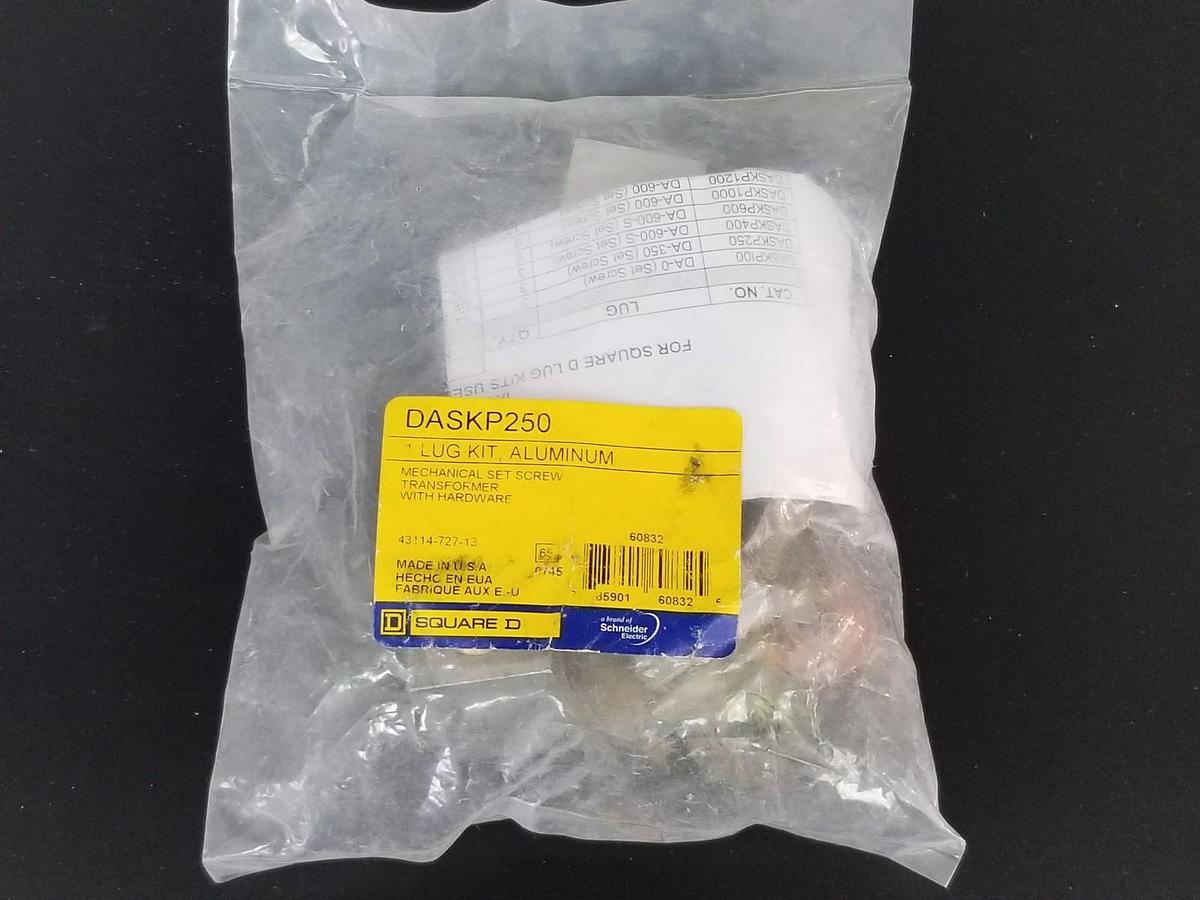 Used SQUARE D ALUMINIUM LUG KIT DASKP250 MECHANICAL SET SCREW TRANSFORMER W/ HARDWARE