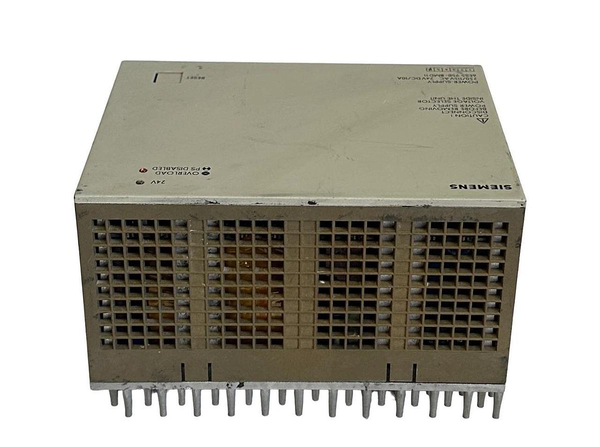 Used SIEMENS 6ES5 950-8MD11 / 6ES59508MD11 POWER SUPPLY 115/230VAC - 24VDC 10A